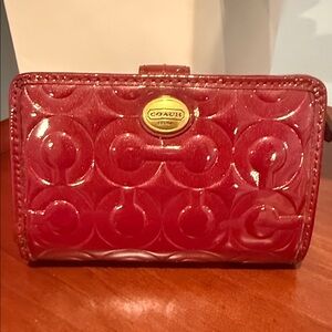 Coach Cherry Red Embossed Wallet